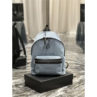 YSL CITY BACKPACK IN CANVAS, NYLON AND LEATHER High