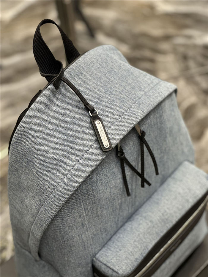 YSL CITY BACKPACK IN CANVAS, NYLON AND LEATHER High