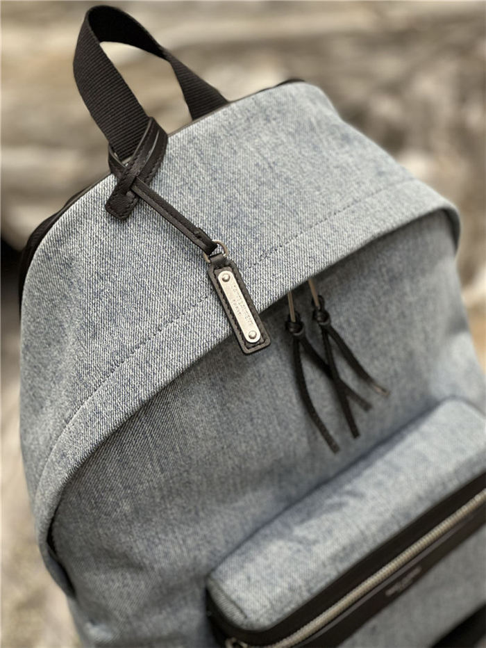 YSL CITY SMALL BACKPACK IN CANVAS, NYLON AND LEATHER High