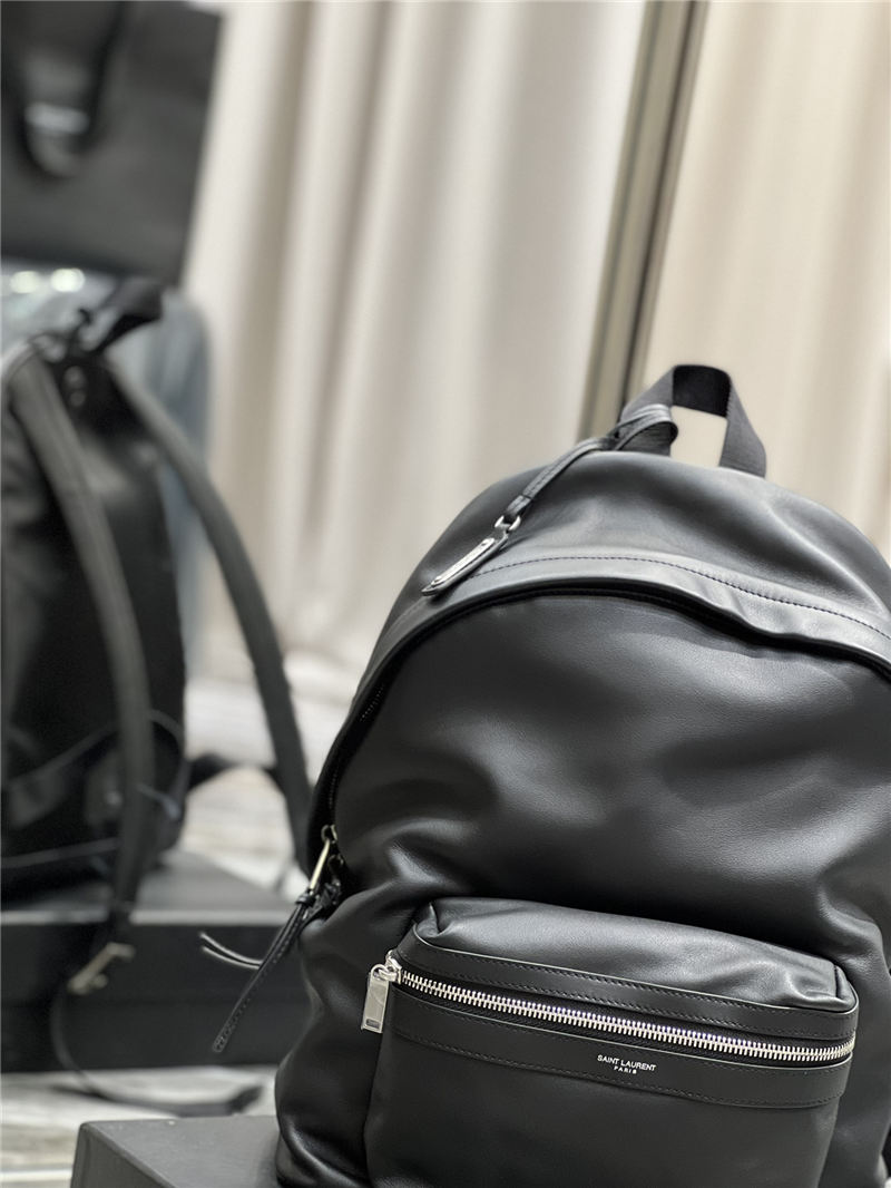 YSL CITY SMALL BACKPACK IN MATTE LEATHER High