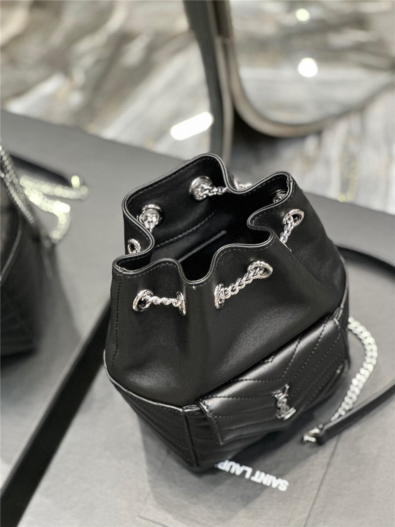 YSL JOE MINI BACKPACK IN Lambskin Black-Silver High