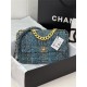 Large Chanel 19 Flap Bag Tweed Gold-Tone Olive High