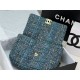 Large Chanel 19 Flap Bag Tweed Gold-Tone Olive High