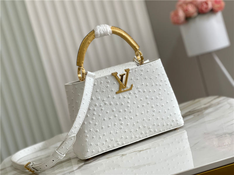 Louis Vuitton Capucines BB Ostrich leather M95393/M48865 Pearl High