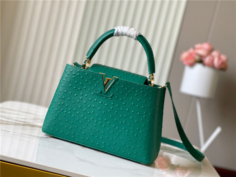 Louis Vuitton Capucines MM Ostrich leather M95393/M48865 Green High