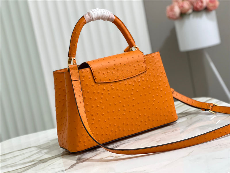 Louis Vuitton Capucines MM Ostrich leather M95393/M48865 Orange High