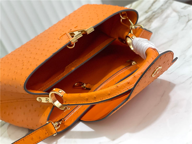 Louis Vuitton Capucines MM Ostrich leather M95393/M48865 Orange High