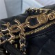 CLUTCH WITH CHAIN AP3232 Lambskin & Shiny Light Gold Metal Black A