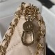 CLUTCH WITH CHAIN AP3232 Lambskin & Shiny Light Gold Metal Beige A