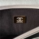 Chanel FLAP BAG WITH TOP HANDLE AP3240 Calfskin & Gold-Tone Metal Silver A