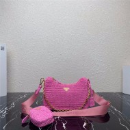 Prada Re-Edition 2005 raffia bag Pink High