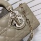 LADY D-JOY BAG SMALL Cannage Lambskin Beige High