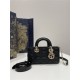 LADY D-JOY BAG SMALL Cannage Lambskin Black High