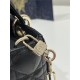 LADY D-JOY BAG SMALL Cannage Lambskin Black High