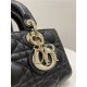 LADY D-JOY BAG SMALL Cannage Lambskin Black High