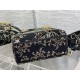 MEDIUM LADY D-LITE BAG Dior Jardin d'Hiver Embroidered Cotton with Velvet and Metallic Thread Black High