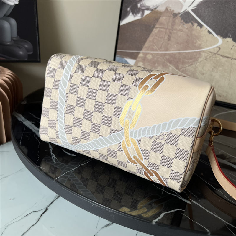 Louis Vuitton Speedy Bandoulière 25 Bag Damier Azur N40473 High