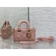 LADY D-JOY BAG MICRO Cannage Lambskin Pink High