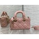 LADY D-JOY BAG MICRO Cannage Lambskin Pink High