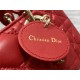 LADY D-JOY BAG MICRO Cannage Lambskin Red High