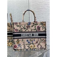 LARGE Dior BOOK TOTE Dior Petites Fleurs Embroidery Natural High