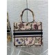 SMALL Dior BOOK TOTE Dior Petites Fleurs Embroidery Natural High