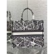 LARGE Dior BOOK TOTE Plan de Paris Embroidery White/Black High