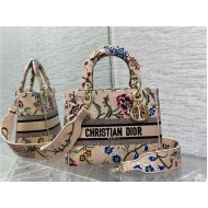 MEDIUM LADY D-LITE BAG Dior Petites Fleurs Embroidery Natural High