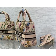 MEDIUM LADY D-LITE BAG Dior Petites Fleurs Embroidery Natural High