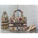 MEDIUM LADY D-LITE BAG Dior Petites Fleurs Embroidery Natural High