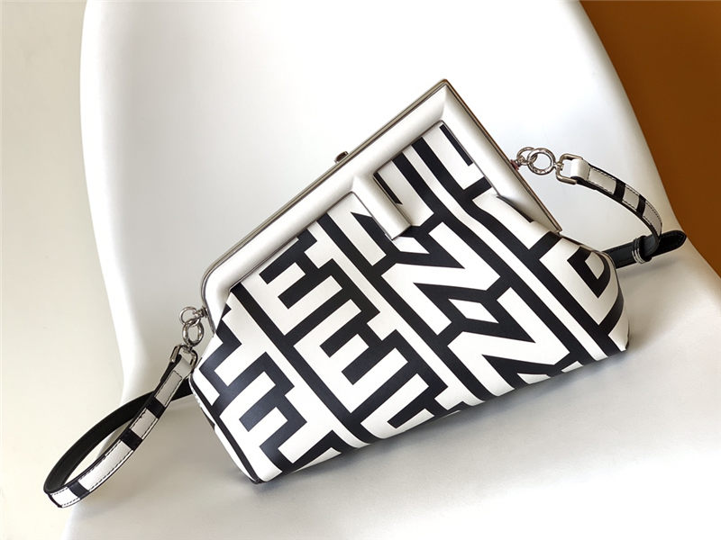 Fendi First Midi Bag leather printed Roma High