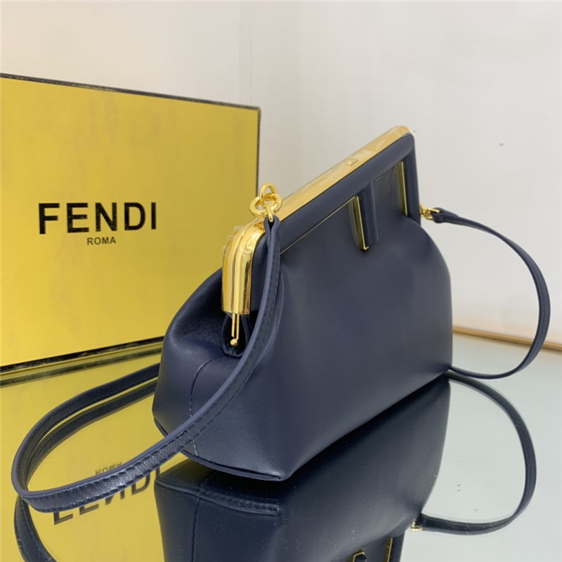 Fendi First Small Leather Bag Navy High