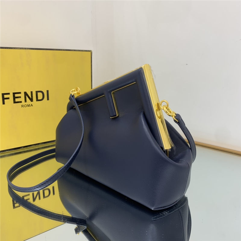 Fendi First Small Leather Bag Navy High