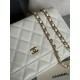 Classic Wallet on Chain AP0250 Grained Calfskin White Gold Metal B