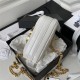 Chanel CLUTCH WITH CHAIN Shiny Lambskin & Gold-Tone Metal AP3854 White A