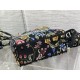 MEDIUM LADY D-LITE BAG Dior Petites Fleurs Embroidery Black High