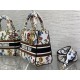 MEDIUM LADY D-LITE BAG Dior Petites Fleurs Embroidery White High