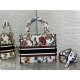 MEDIUM LADY D-LITE BAG Dior Petites Fleurs Embroidery White High