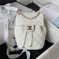 Chanel BACKPACK AS4058 Grained Calfskin & Gold-Tone Metal White A