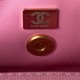 SMALL FLAP BAG WITH TOP HANDLE A92990 Grained Calfskin & Gold Metal Lilac A