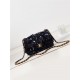 Mini CLASSIC HANDBAG Sequins & Gold-Tone Metal Black A