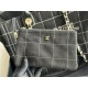 LARGE SHOPPING BAG Cotton, Calfskin & Silver-Tone Metal A66941 Black High