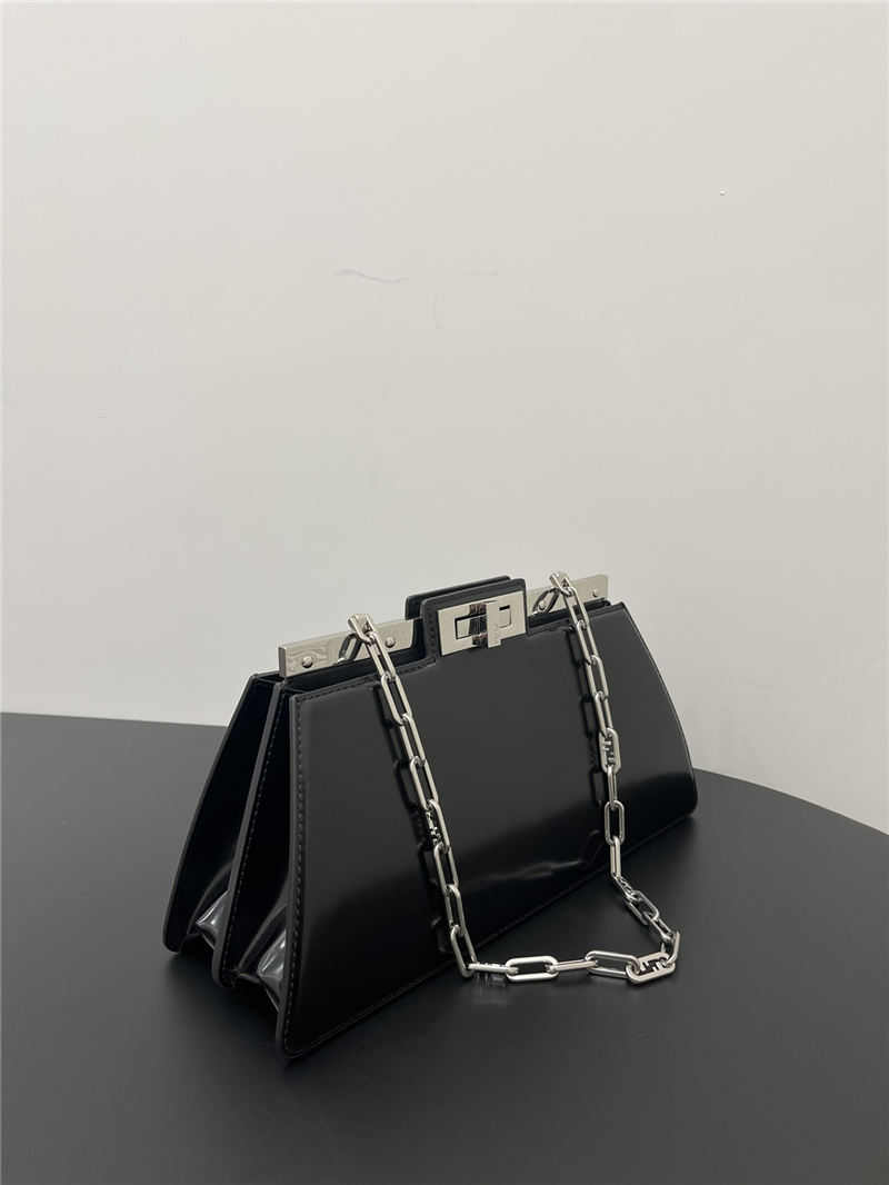 Peekaboo Cut Medium leather bag Black High