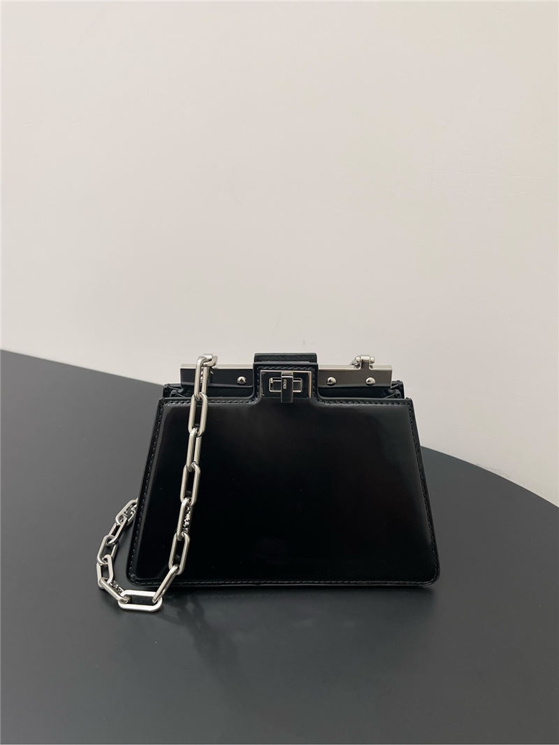 Peekaboo Cut Petite leather bag Black High