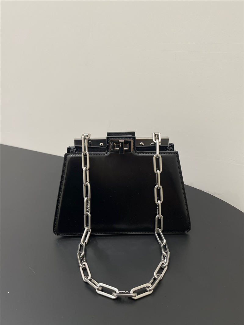 Peekaboo Cut Petite leather bag Black High