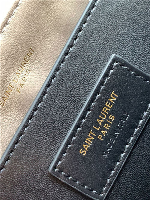 LOULOU SMALL IN MATELASSÉ “Y” LEATHER Gold-Tone GREYISH BROWN High