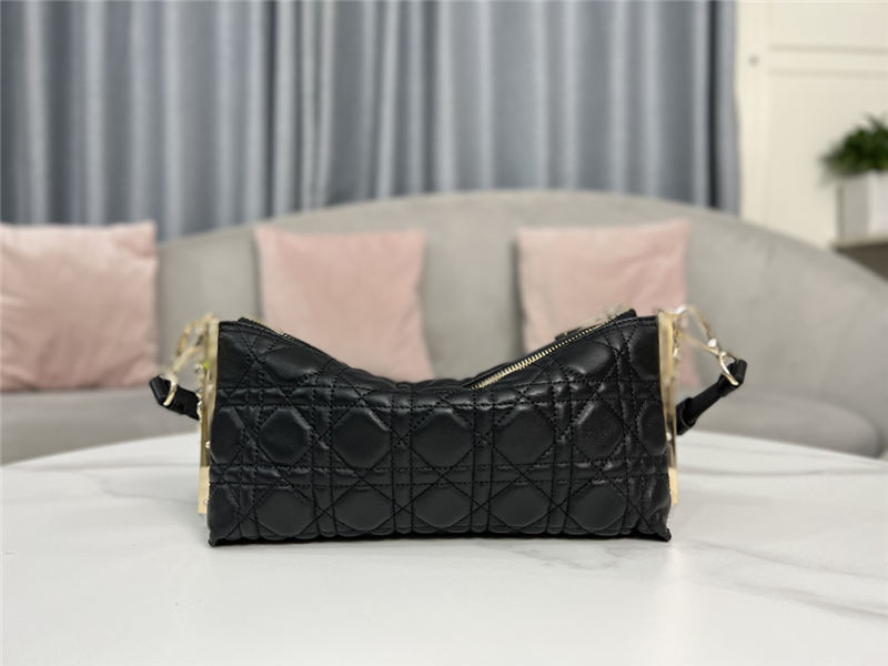 DIOR CLUB BAG Cannage Lambskin Black High