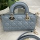 LADY D-JOY BAG SMALL Cannage Lambskin Blue High