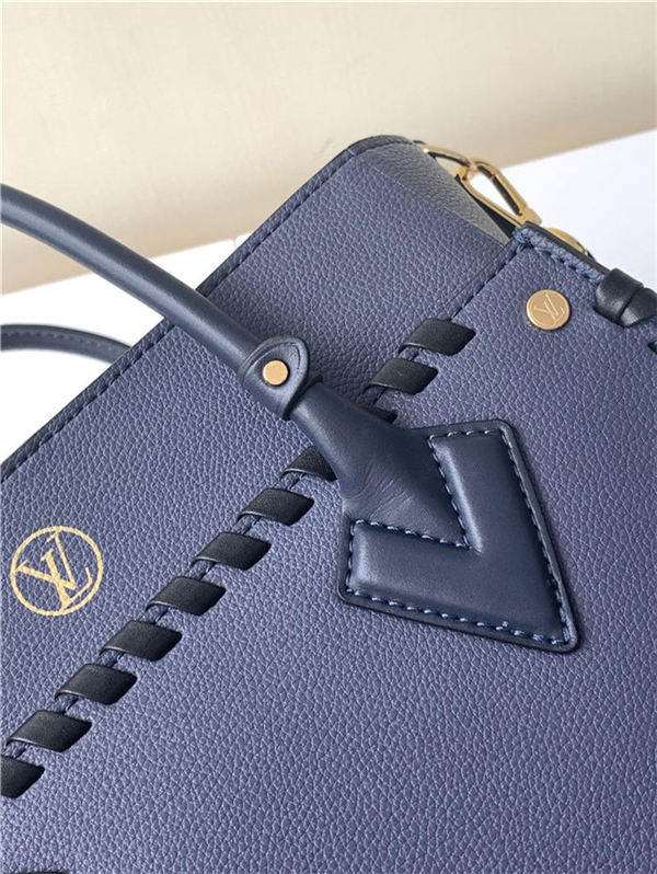 Louis Vuitton ON MY SIDE MM Calf leather and perforated calf leather M21569 Navy Blue High