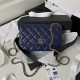 Chanel WALLET ON CHAIN AP3180 Grained Calfskin & Gold-Tone Metal Navy A